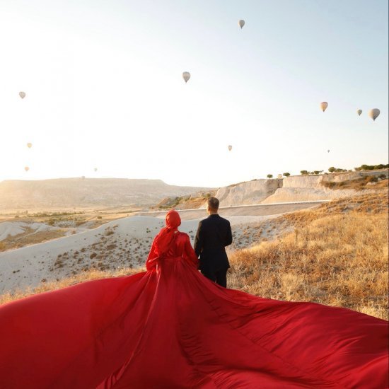 Red Long-Trained Dress